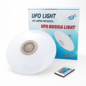 RGB LED izzó E27 foglalattal, Bluetooth hangszóróval